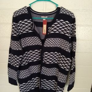 White and Navy Cardigan